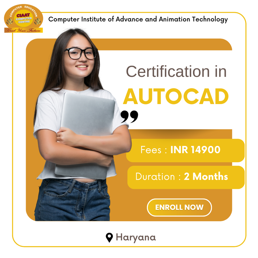 Certification in AutoCAD at Computer Institute of Advance & Animation Tech , Haryana - Other